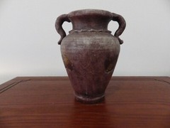 Terra Cotta Pottery Mauve With Leaves H7″ 13″ Around 1.0LB