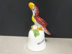 Toucan Bird Bell Colorful Hand Painted Ceramic 5.25” Belize, Central America Vtg