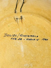1994 MAYAN BELIZE HANDMADE POTTERY FOLK ART DECOR TRIBAL PLATE Signed By Artist