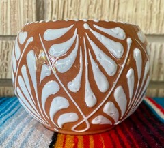 Mexican Ceramic Flower Pot Planter Folk Art Pottery Handmade Talavera #5