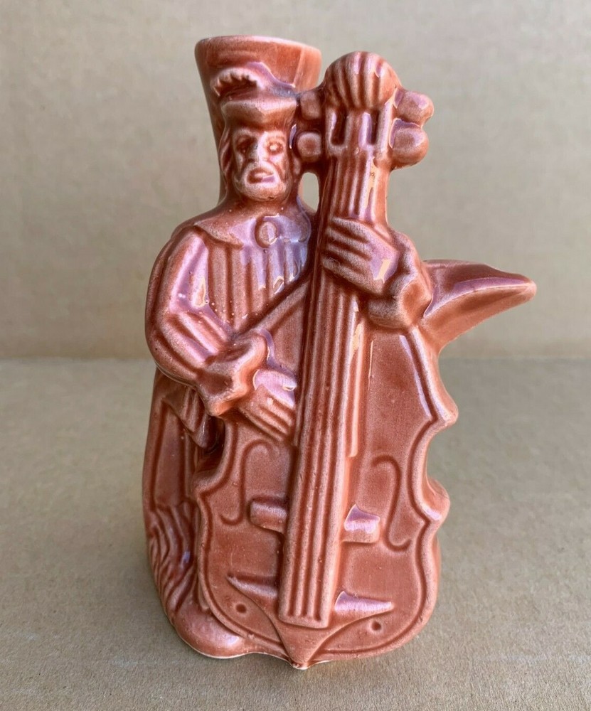 Callejoneadas Guanajuato Ceramic Figural Bottle Vase Bass Violin Mexico Music