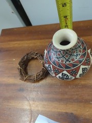 Mata Ortiz Polychrome Pottery Vase Jug Gloria Hernandez Butterfly Design