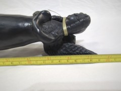 Vintage Oaxaca Mexico Black Pottery Clay Angel Candle Holder 7.5” Tall