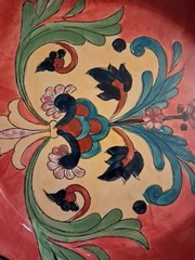 Talavera Pottery Large Handled Bowl 15”round X 2.5 In Deep Collectibles