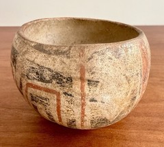 Pre-Columbian Artifact Ceramic Pottery Poly-Chrome Maya Eclipse Bowl 900-1200 AD
