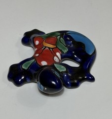 Handmade Talavera Ceramic Gecko Lizard Figurine Mexico Folk Art 2.5″ Colorful