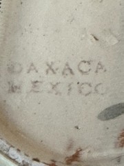 Oaxaca Mexico Drip Ware Pottery PlatePurple Brown Floral Design 8 Inch Diameter