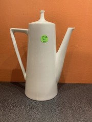 Mid Century Modern Moonstone Ironstone Ceramic Teapot 4253