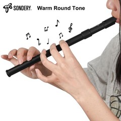 Black ABS Irish Tin Whistle Key Of D Natural Wood Tone Music Instrument