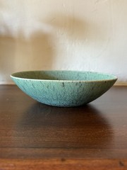 Felix Tissot Mexico Desert Gem Stone Green Speckled 6.5” Bowl 2” High