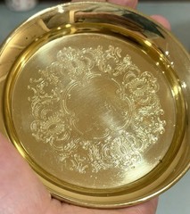 Vintage Unused Baldwin Brass Ashtray Coaster 4 1/4”D