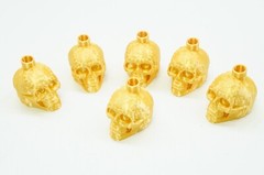 Mayan Death Whistle RARE GOLD Skull !VERY LOUD! *Aztec Made In USA* Scary 3D 1pc