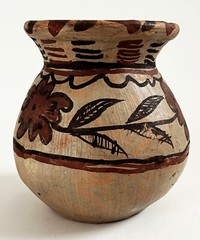 4 VTG MEXICAN FOLK ART POTTERY AMATENANGO DEL VALLE CHIAPAS CERAMIC CLAY POT JAR