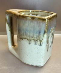 Rodolfo Padilla Coffee Mug Cup Stoneware Art Pottery Tan Kokopelli Man Single