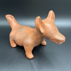 Mexican Handmade Dog Figurine Red Clay Pottery Colima Culture