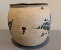 Netzi Tonala Plant Hanger Pot w Drainage Hole Mexican Stoneware Pottery Signed