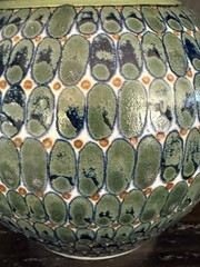 EL PALOMAR MEXICO NAVY GREEN VASE 6” X 6”