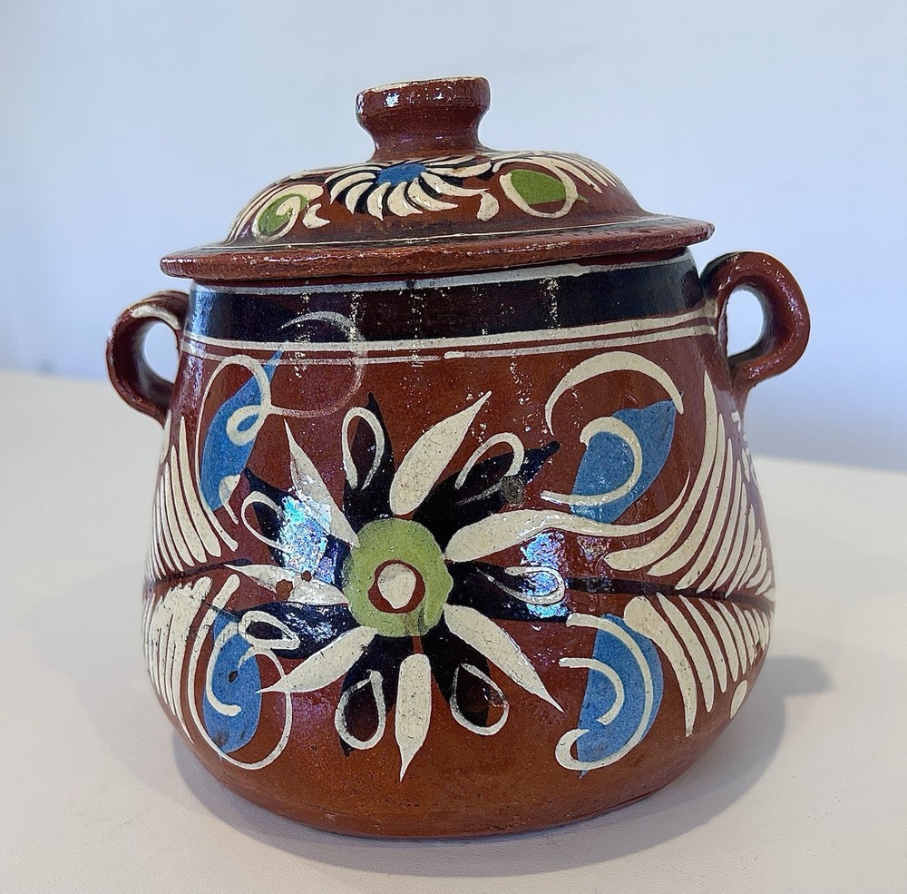 1940s Tlaquepaque Redware Mexican Studio Pottery Bean Pot