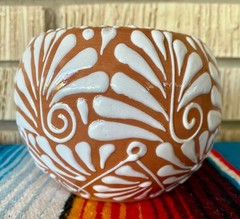Mexican Ceramic Flower Pot Planter Folk Art Pottery Handmade Talavera #4