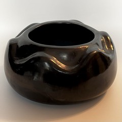 Vtg Dona Rosa Oaxaca Barro Negro Black Pottery Bowl Signed 5¾” D 2¼” H Mexico