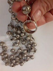 Vtg. Antique Mexico Collectible Estate Wedding Vase, Necklace, Ring