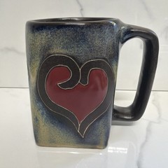Mara Mexico Hearty Lovers Heart Mug In Lead Free Stoneware Pottery 12oz ~ ❤️