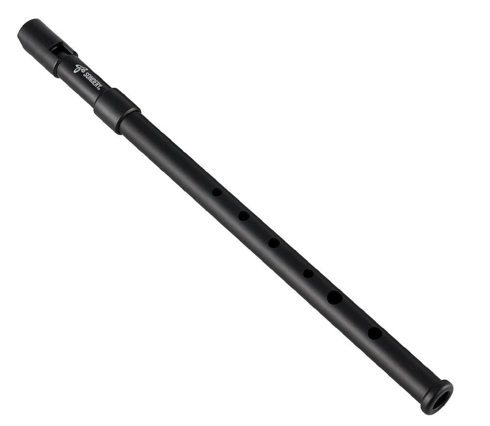 Black ABS Irish Tin Whistle Key Of D Natural Wood Tone Music Instrument