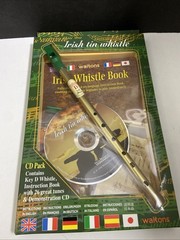 1514 Brass Tin Whistle D Tube with 6-Language Instruction Manual CD- New👍