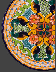 Talavera Pottery Colorful Wall Hanging Platter Serving Tray Table Top Display