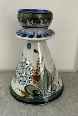 Ken Edwards Tonala Candle Holder Single Mexico Folk Art Signed KE Vintage Ht. 4″