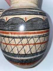 VINTAGE MEXICAN TONALA ART POTTERY SINGLE SPOUT JUG WITH HANDLE UNMARKED