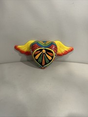 Mexican Talavera Flying Heart Wings Pottery 8” Wall Decor Folk Art