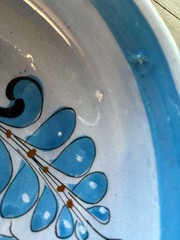 Vintage Large 12.5″ Tonala Blue Bird Bowl: Ken Edwards El Palomar Pottery