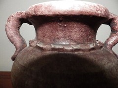 Terra Cotta Pottery Mauve With Leaves H7″ 13″ Around 1.0LB