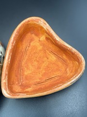 Vintage Trinket Box Tonala Mexican Pottery Heart Dove Hand Painted