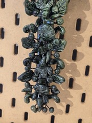 Vintage Mexican Milagros Cross Crucifix Michoacan Green Glazed Folk Art Rare 12″