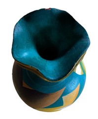 Signed Hand Painted Studio Pottery Vase Abstract Modern Ceramic Art