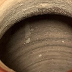 Handmade Mexican Red Clay Pottery Vase Etched Mata Ortiz Style Vintage 9-1/2″
