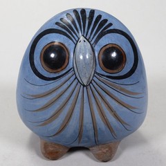 Set of 4 Mid-Century Tonala Mexican Pottery Owls