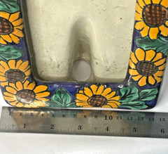Mexican Talavera Hand-Painted Tabletop Picture Frame Sunflowers 5.5″ X 7.5″