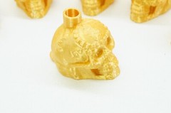 Mayan Death Whistle RARE GOLD Skull !VERY LOUD! *Aztec Made In USA* Scary 3D 1pc