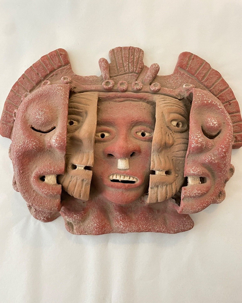 Novica Three Ages of Man Signed Angel Ceron Pre-Classic Terracotta Art Sculpture