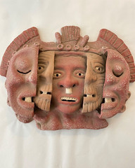 Novica Three Ages of Man Signed Angel Ceron Pre-Classic Terracotta Art Sculpture