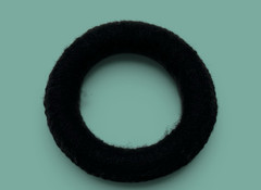 1 Mata Ortiz Pottery Olla Rings Hand Made Mexican Clay Black Yarn Mexico 3″