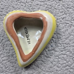 Talavera Heart Wall Decor Mexican Pottery Art Hand Painted 5.5 X 5 x 2 In