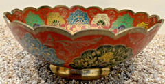 3 Brass Cloisonne Decorative Arts. Made In India. 2 Trinket/Jewelry Bowls & Vase