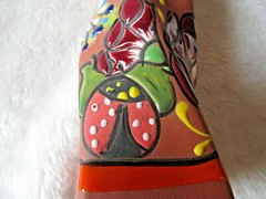 CERAMEX ADOBE MODERN 8.5″ VASE MEXICAN TERRACOTTA POTTERY ART HAND PAINTED