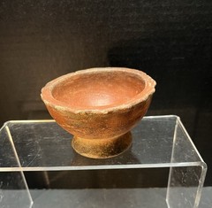 Mayan PreColumbian Red Glazed Pottery Cup 600-900 A.D. Solid Artifact