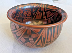 Mata Ortiz Pottery Bowl by Baudel Lopez Corona – Black On Red Fine Art Olla