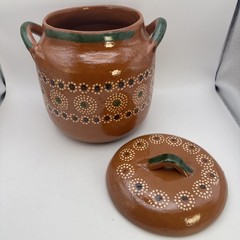 Mexican Ollas de Barro TerraCotta Red Clay Bean Pot 2 1/2 Gal